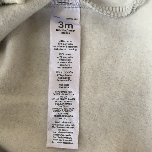 NWT, Girls, Carter’s, Super Cute, Warm & Soft, Black & Gray Dress, 3-6M - Picture 7 of 7